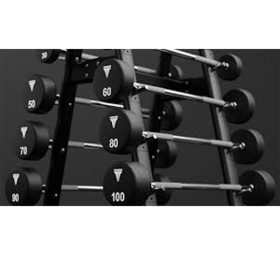 Urethane Barbell, Straight, 10-45KG Set, Throwdown, Black, 