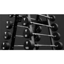 Urethane Barbell, EZ Curl, 10-45KG Set, Throwdown, Black,